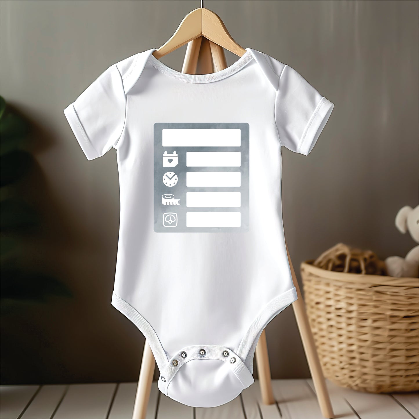 Babygrow - Newborn Writable Measurements (Hello World)