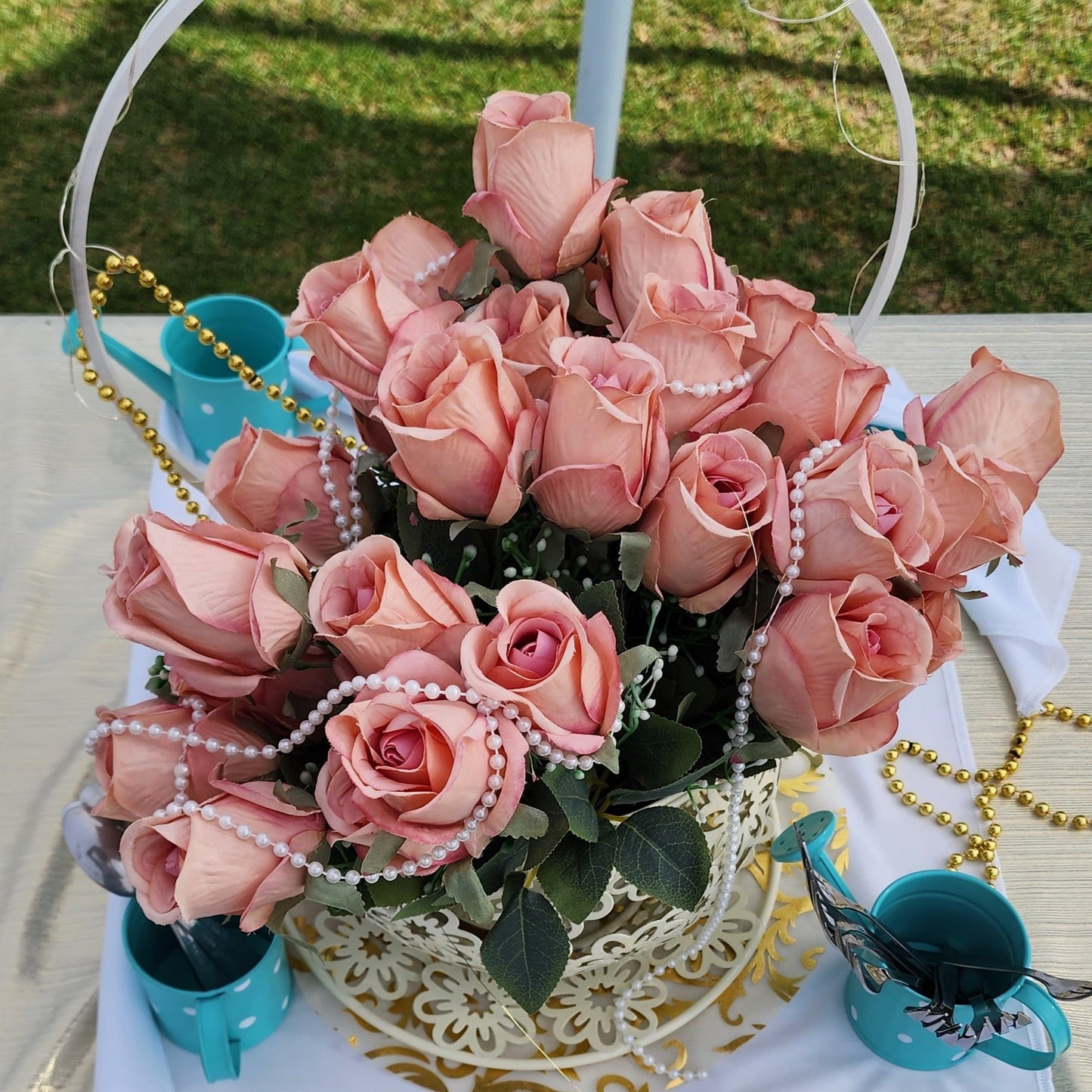 Artificial flowers - Dusty Pink Roses (HIRE ITEM)