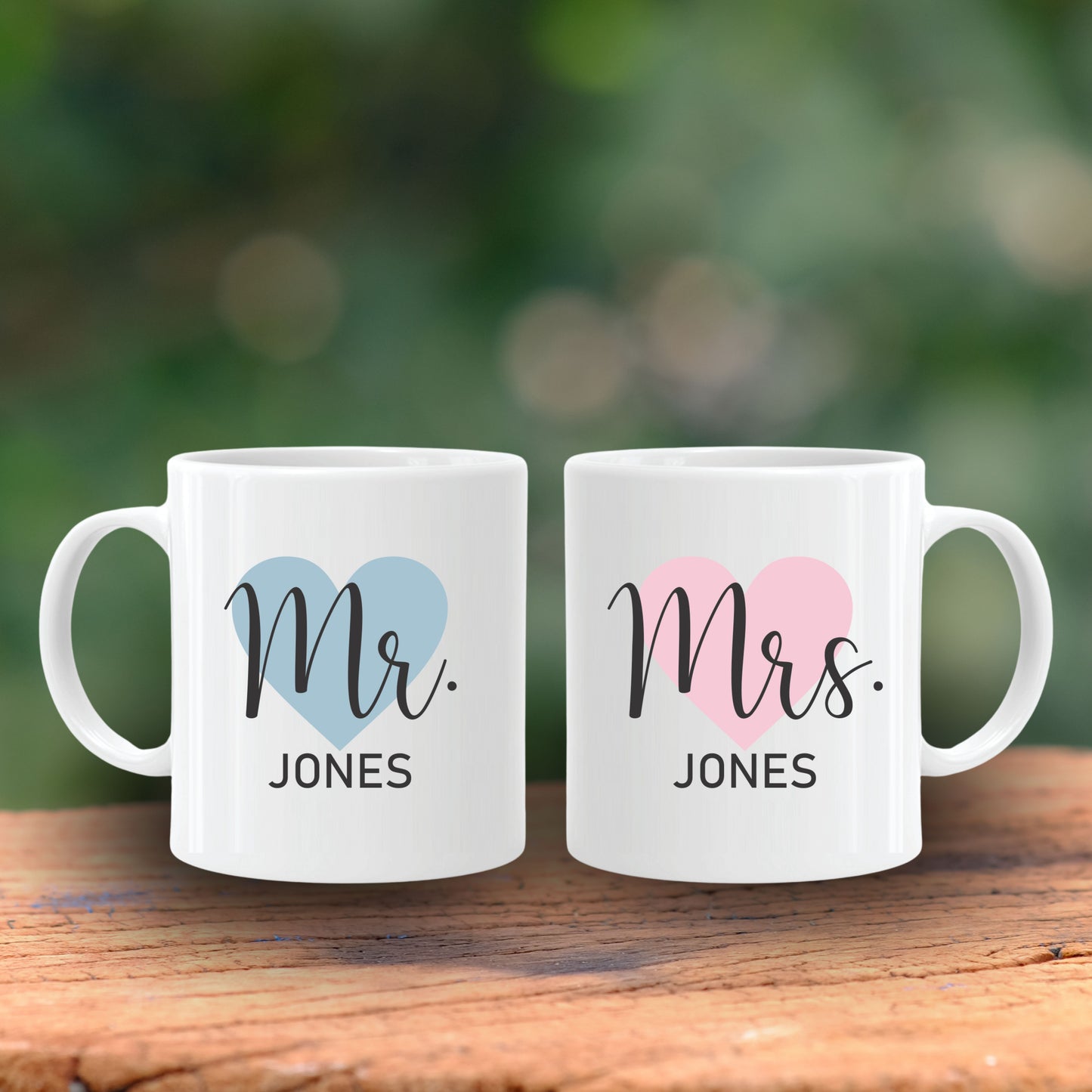 Surname mugs.  Mr and Mrs