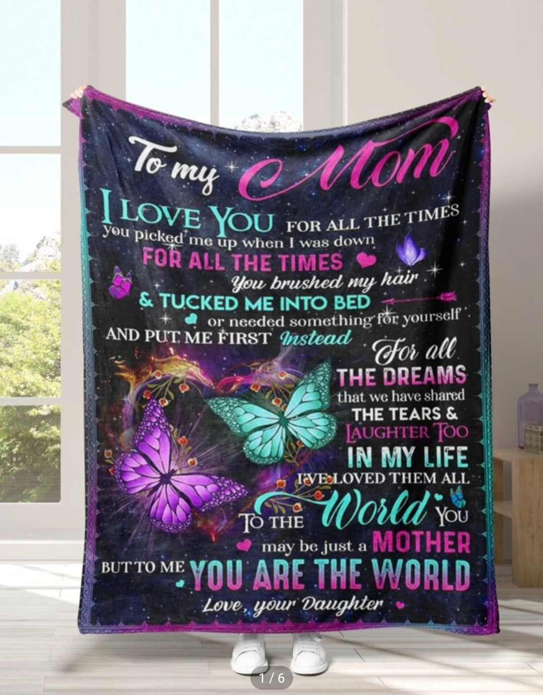 Mom from daughter fleecy Blanket